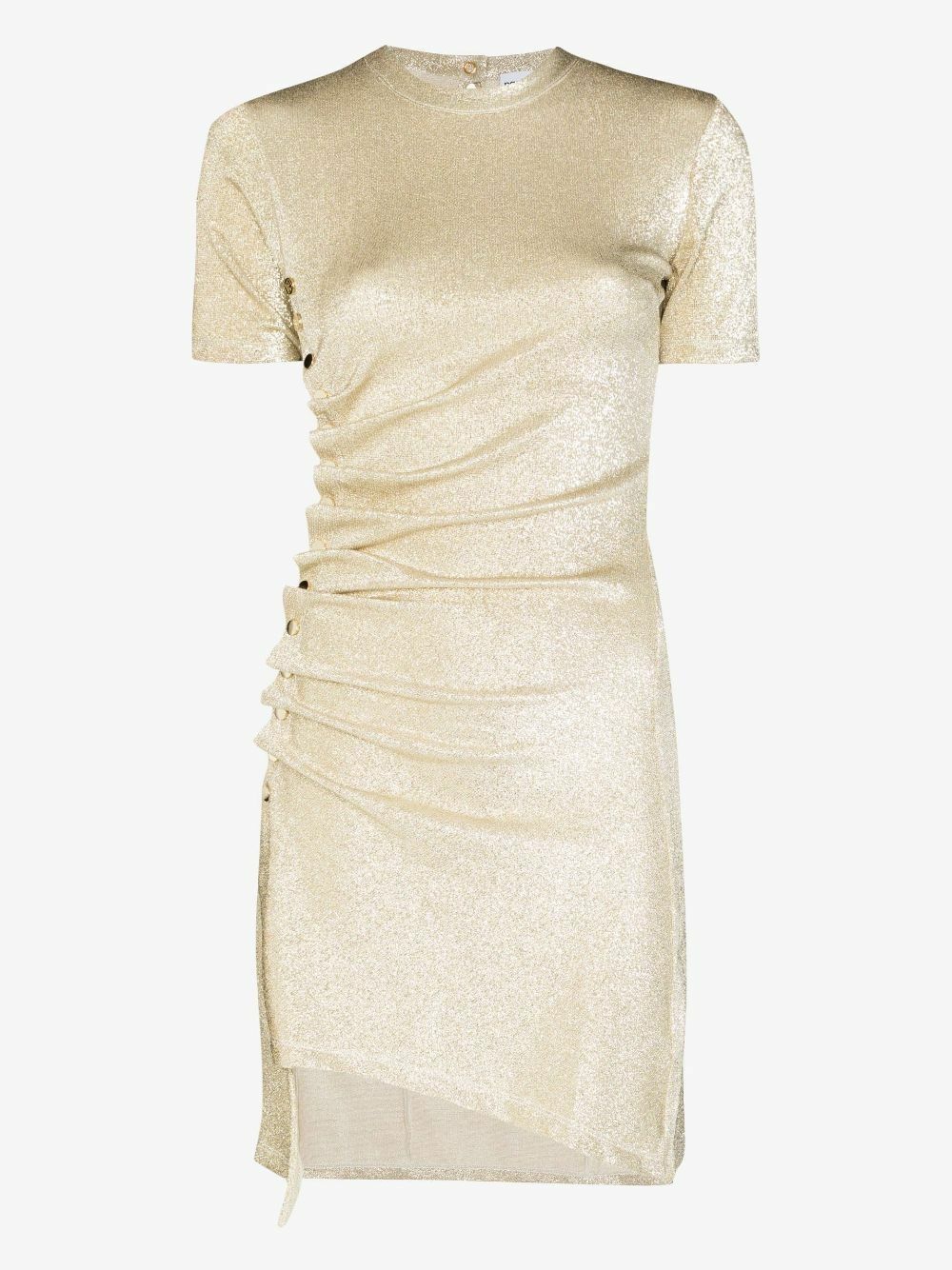 slim fit dress slacks GOLD DRAPED DRESS- GOLD – LAVISH main image 1