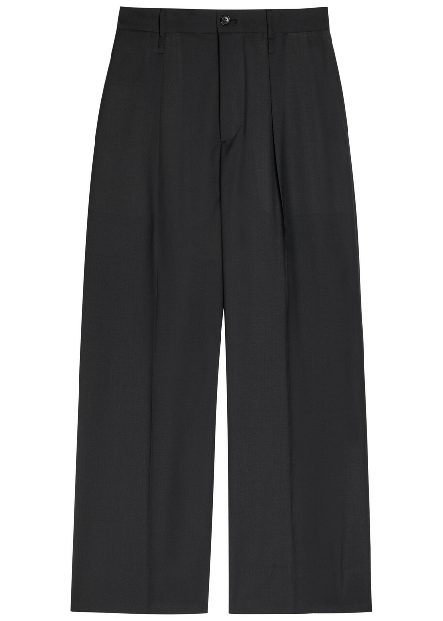 Issey Miyake Palindrome Wide-leg Wool-blend Trousers Black
