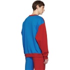 Kenzo Red and Blue Colorblock Logo Sweatshirt