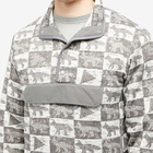 And Wander Men's x Maison Kitsuné Fox Checkers Half Snap Fleece in Grey