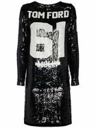 TOM FORD - Logo All Over Sequin Mini Dress