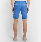 Massimo Alba - Slim-Fit Watercolour-Dyed Cotton-Corduroy Shorts - Blue