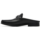 Ferragamo Black Gancini Ornament Mule Loafers