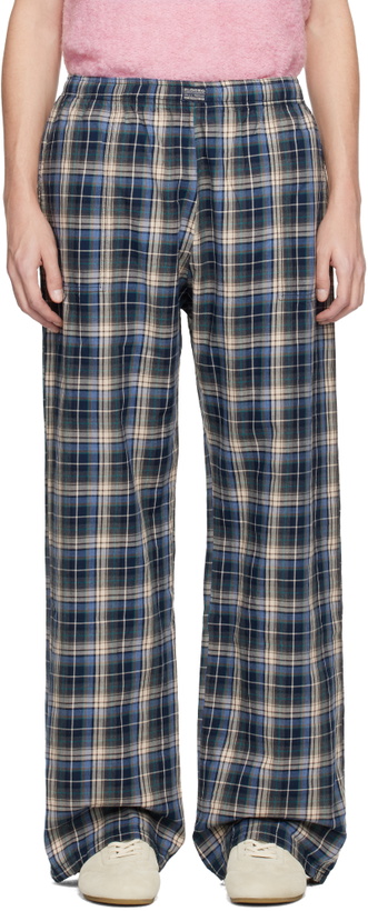 Photo: ERL Navy Plaid Sweatpants