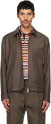 Paul Smith Brown Wool-Cashmere Flannel Jacket