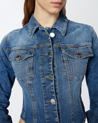 Pinko Bustier Jacket In Indigo Denim Medium Dark Vintage Wash