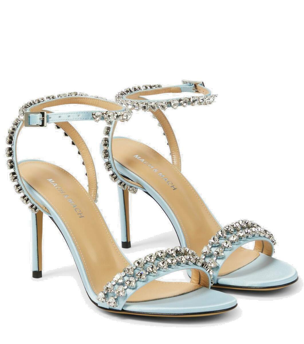 Mach & Mach Audrey 90 embellished satin sandals MACH & MACH