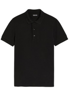 Tom Ford Logo-embroidered Piqué Polo Shirt Black