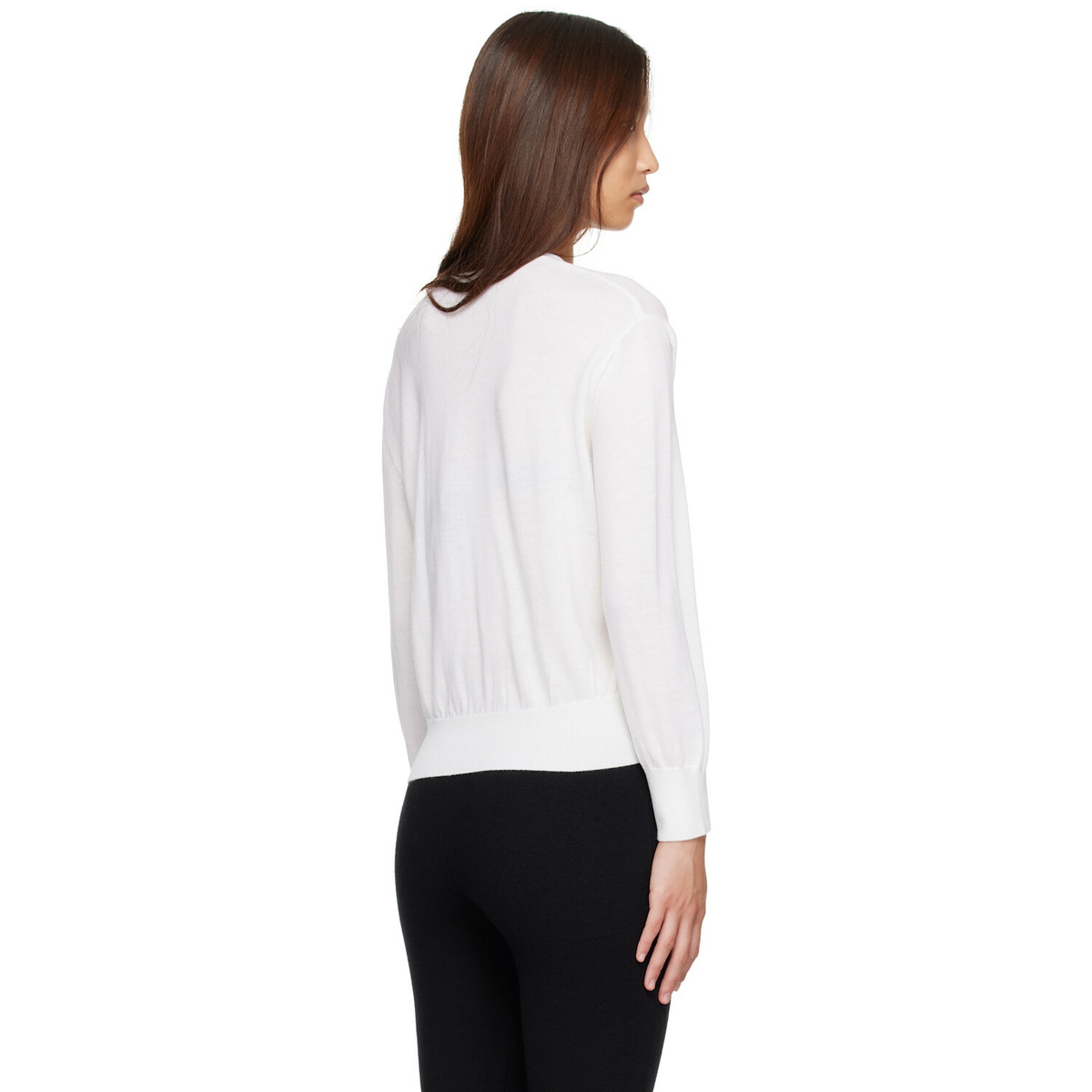 Nothing Written White Sane V-neck Sweater