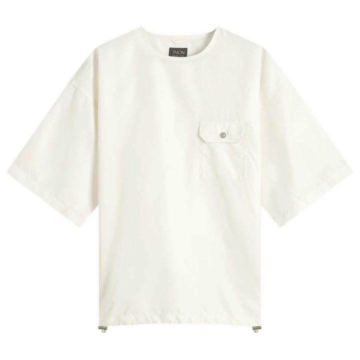 Photo: Taion Men's Military Half Sleeve T-Shirt in Off White