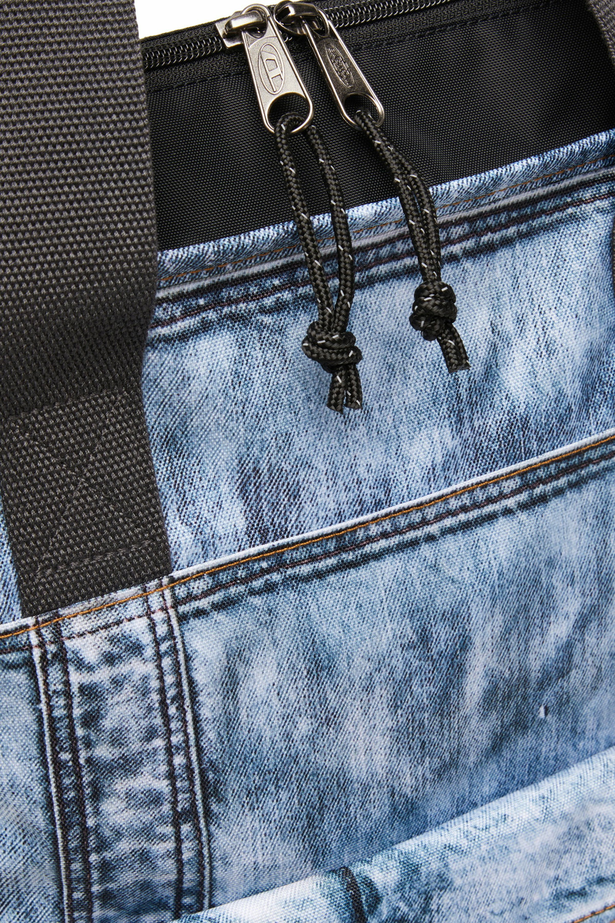 Diesel Tote bag in trompe l'oeil denim - Crossbody Bags - Unisex - Blue