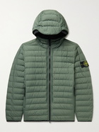 Stone Island - Logo-Appliquéd Quilted Cotton-Blend Shell Hooded Down Jacket - Green