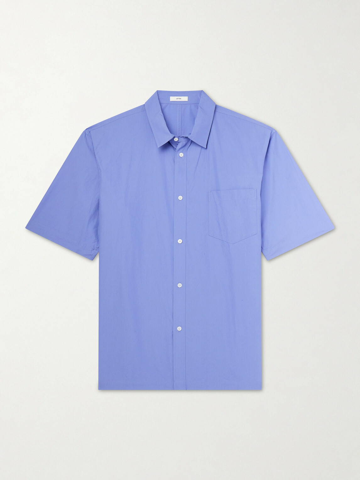 ATON - Cotton-Poplin Shirt - Blue