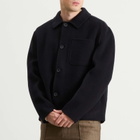 Percival Men's Double Faced Wool Overshirt in Navy