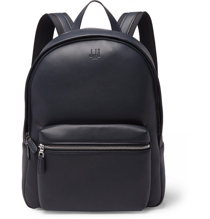 Photo: Dunhill - Hampstead Canvas-Panelled Full-Grain Leather Backpack - Men - Midnight blue