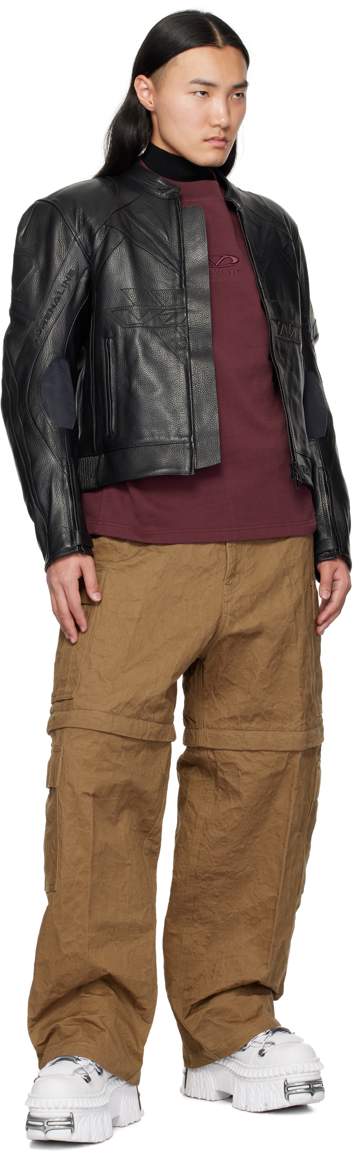 VETEMENTS Beige Metalized Wrinkled Cargo Pants