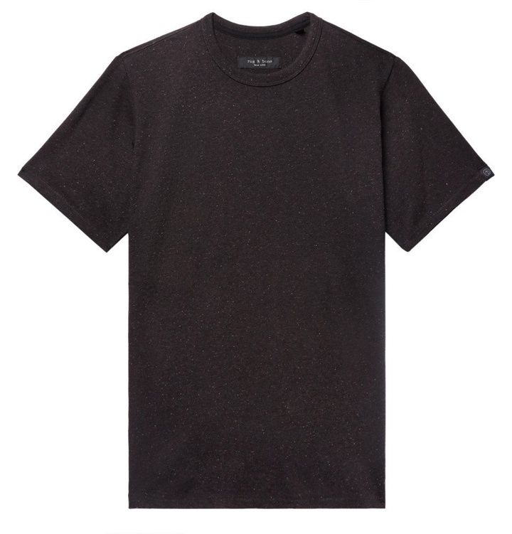 Photo: rag & bone - James Slim-Fit Nep Cotton-Jersey T-Shirt - Dark brown