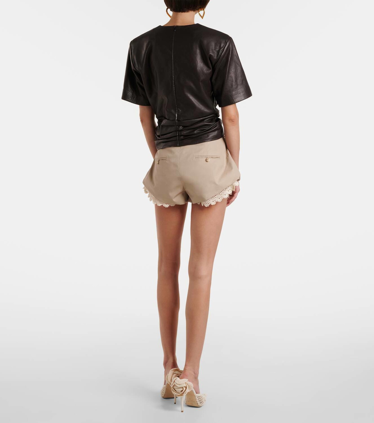 Magda Butrym Knot-detail leather T-shirt