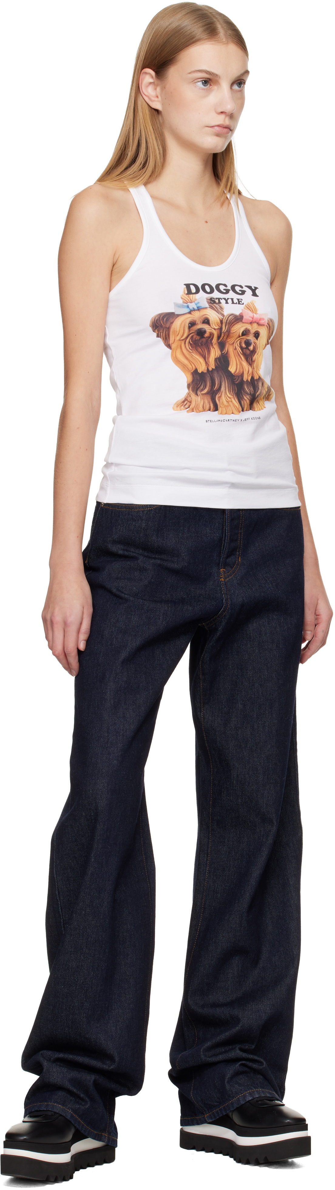Stella McCartney White Jeff Koons Edition 'Doggy Style' Tank Top