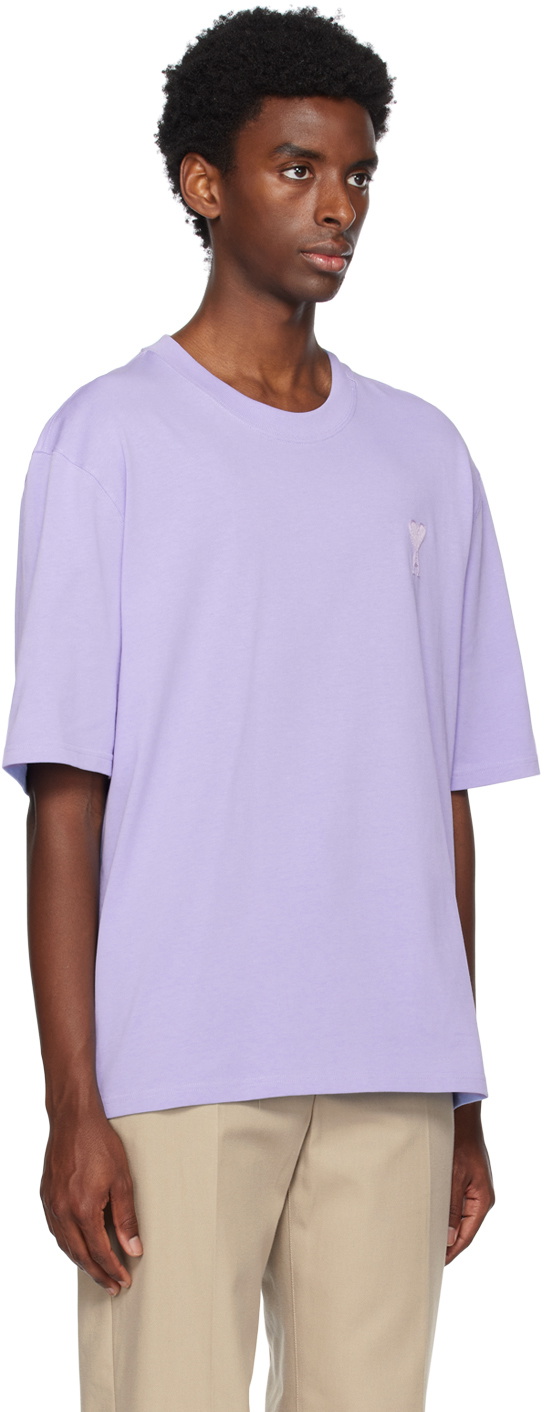 AMI Paris SSENSE Exclusive Purple Ami de Cœur T-Shirt AMI