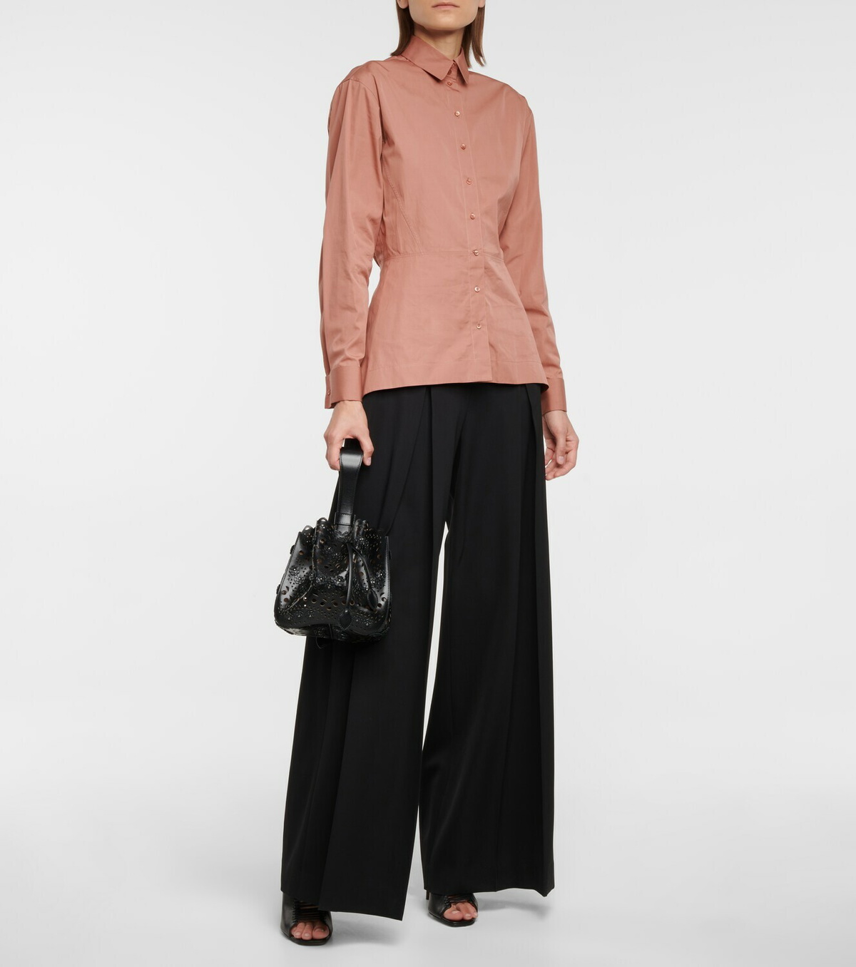 Alaïa Cotton poplin peplum shirt
