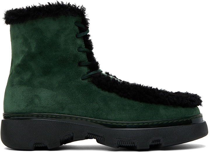 Photo: Burberry Green Shearling Creeper Boots