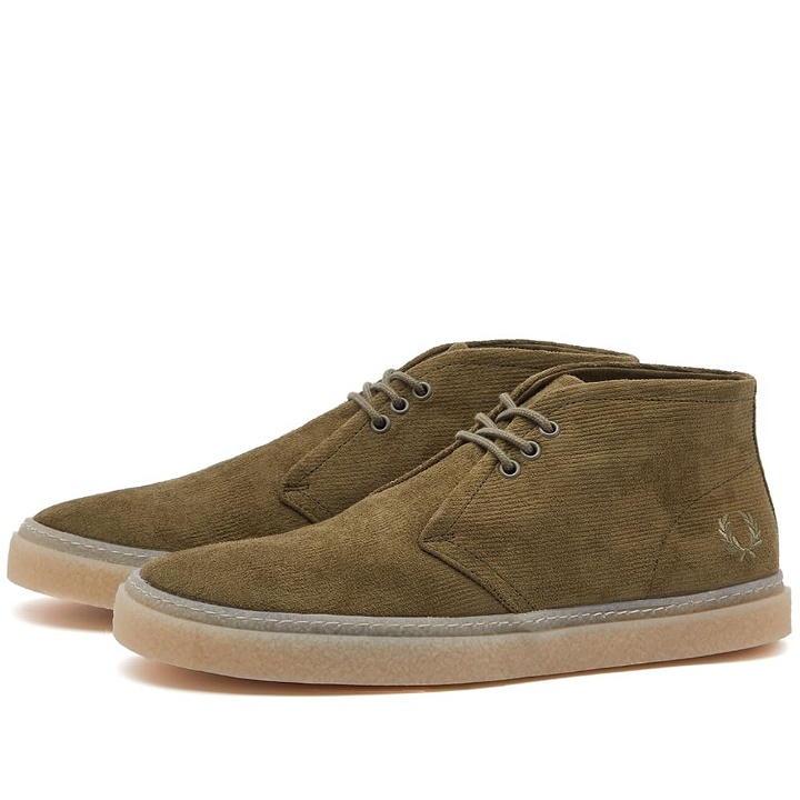 Photo: Fred Perry Men's Hawley Corduroy Sneakers in Uniform Green