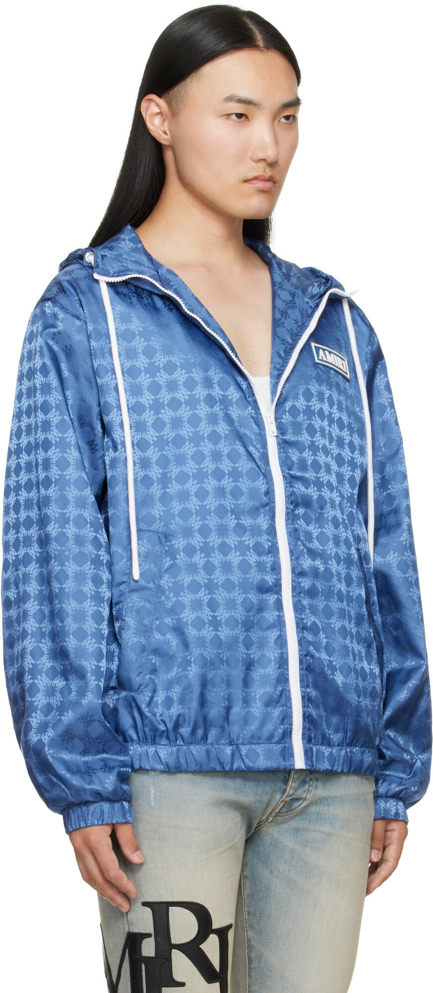 AMIRI Blue MA Quad Windbreaker Jacket