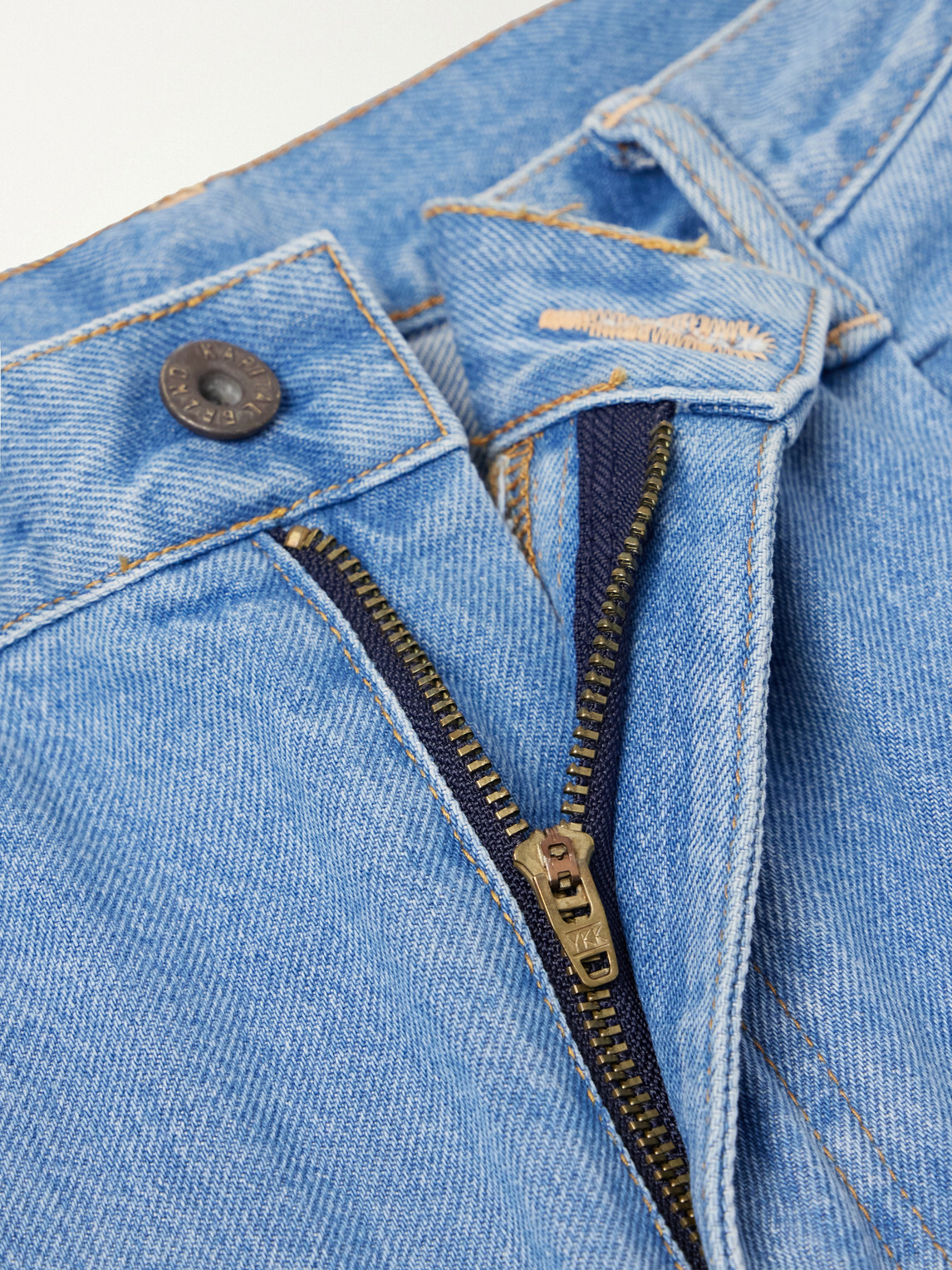 KAPITAL - Wide-Leg Pleated Denim Shorts - Blue