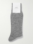 Mr P. - Ribbed Cashmere-Blend Socks