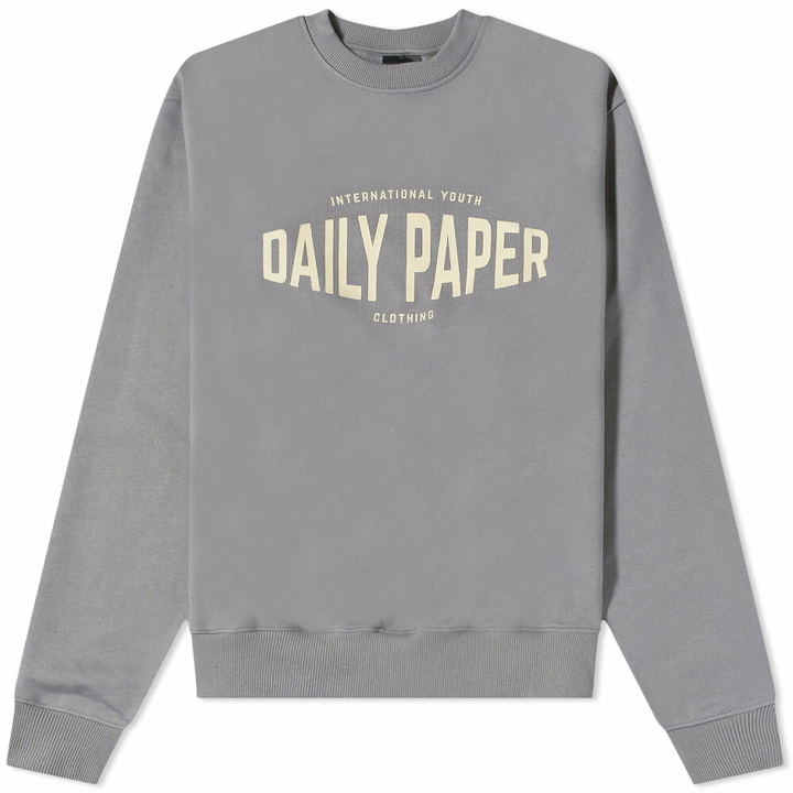 Photo: Daily Paper Men's Youth Logo Crew Sweat in Charcoal