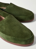 Mulo - Collapsible-Heel Suede Loafers - Green