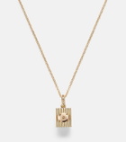 Yvonne Léon Trèfle and Le Cubo 9kt gold and enamel single earring and pendant set with diamonds