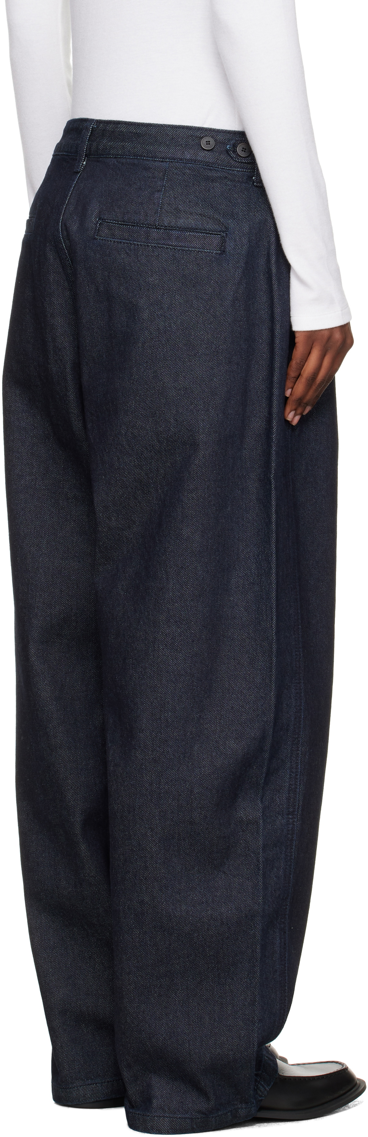 LE17SEPTEMBRE Navy Side Seam Wide Jeans