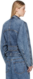 ALAÏA Blue Racing Denim Jacket