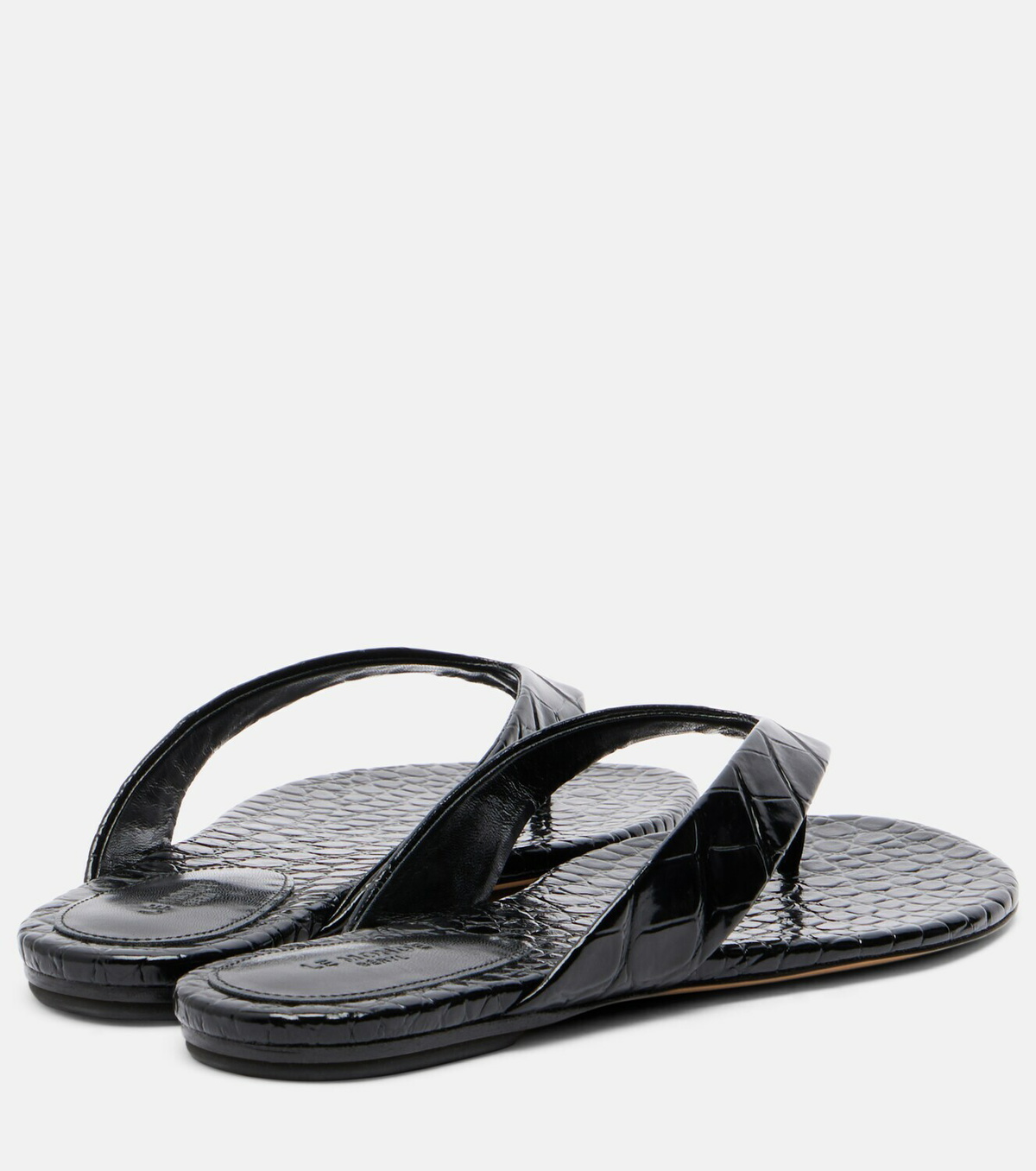 Le Monde Béryl Croc-effect leather thong sandals