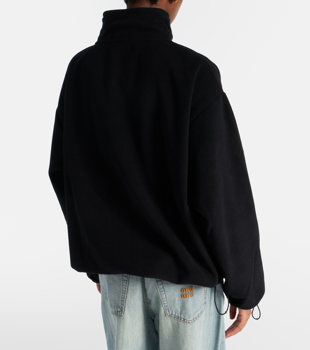 Miu Miu Logo fleece half-zip sweatshirt