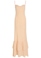 Reformation Fallon Polka dot Chiffon Maxi Dress Red