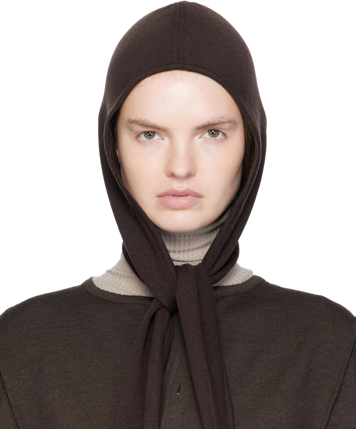 LEMAIRE Burgundy Fine Wool Head Scarf Beanie