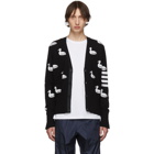 Thom Browne Black Cashmere Intarsia Duck Cardigan