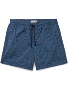 Canali - Slim-Fit Mid-Length Printed Swim Shorts - Blue