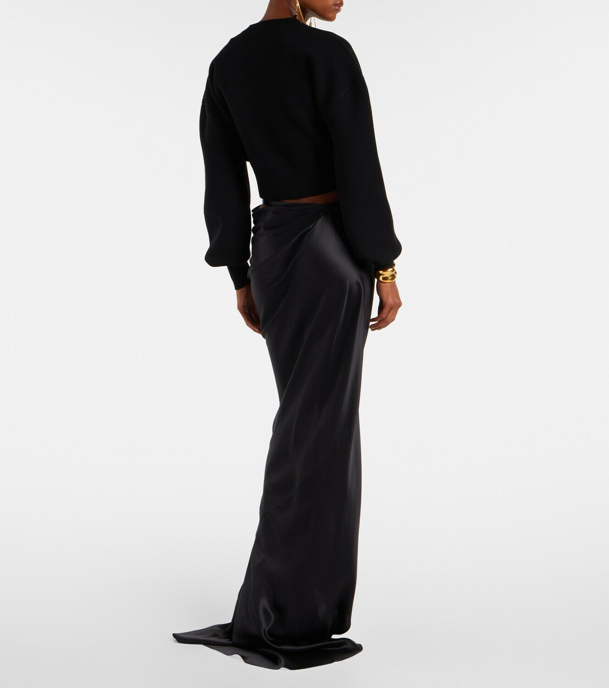 Tom Ford Asymmetric silk satin maxi skirt