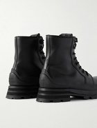 Alexander McQueen - Wander Rubber-Trimmed Leather Boots - Black