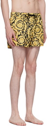 Versace Underwear Black & Gold Barocco Swim Shorts