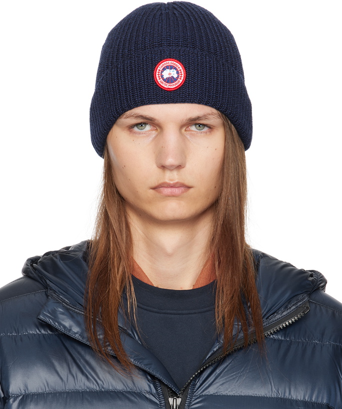 Photo: Canada Goose Navy Rib Beanie