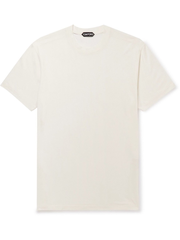 Photo: TOM FORD - Lyocell and Cotton-Blend Jersey T-Shirt - White