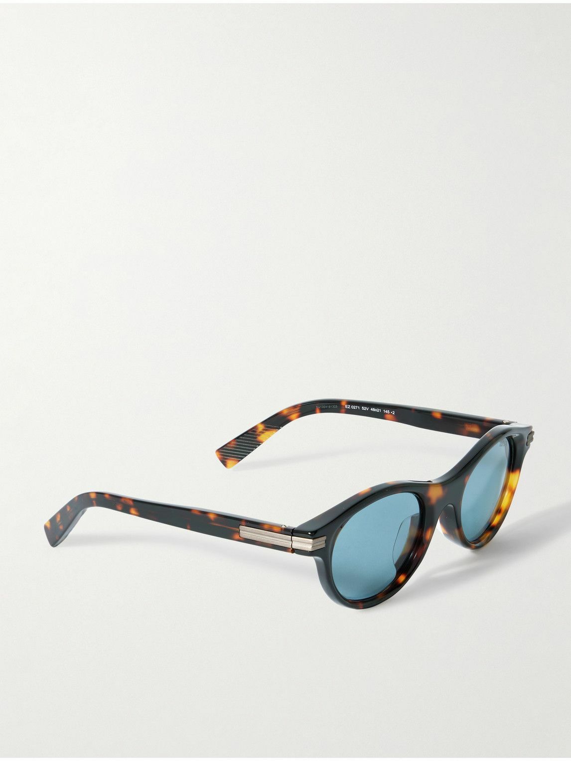 Zegna - Round-Frame Tortoiseshell Acetate Sunglasses