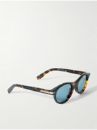 Zegna - Round-Frame Tortoiseshell Acetate Sunglasses