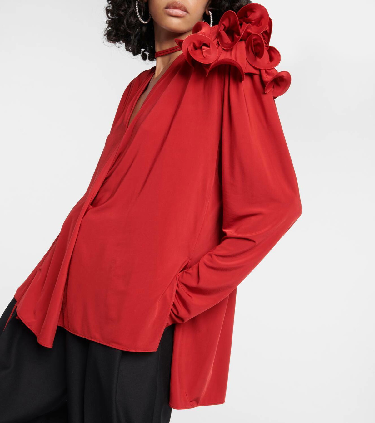 Magda Butrym Floral-appliqué blouse Magda Butrym