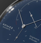 NOMOS Glashütte - Lambda Hand-Wound 40.5mm Stainless Steel and Leather Watch, Ref. No. 960.S3 - Blue